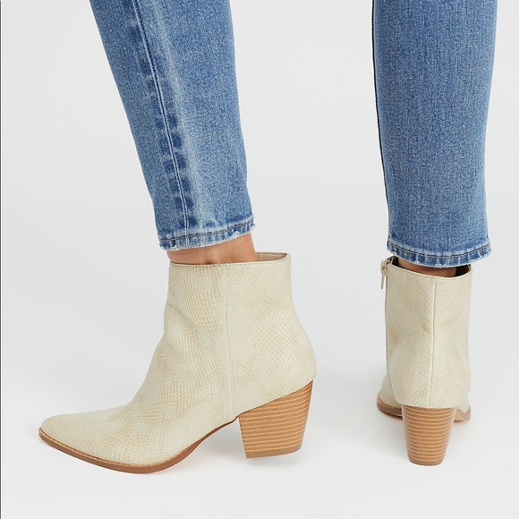 beige snakeskin boots